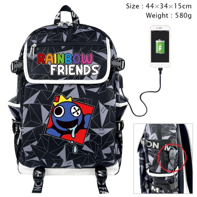 Rainbow Friend Anime gray dual data cable backpack and backpack 44X34X15cm 580g