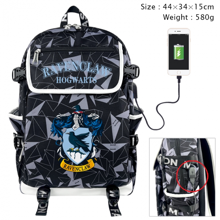 Harry Potter Anime gray dual data cable backpack and backpack 44X34X15cm 580g
