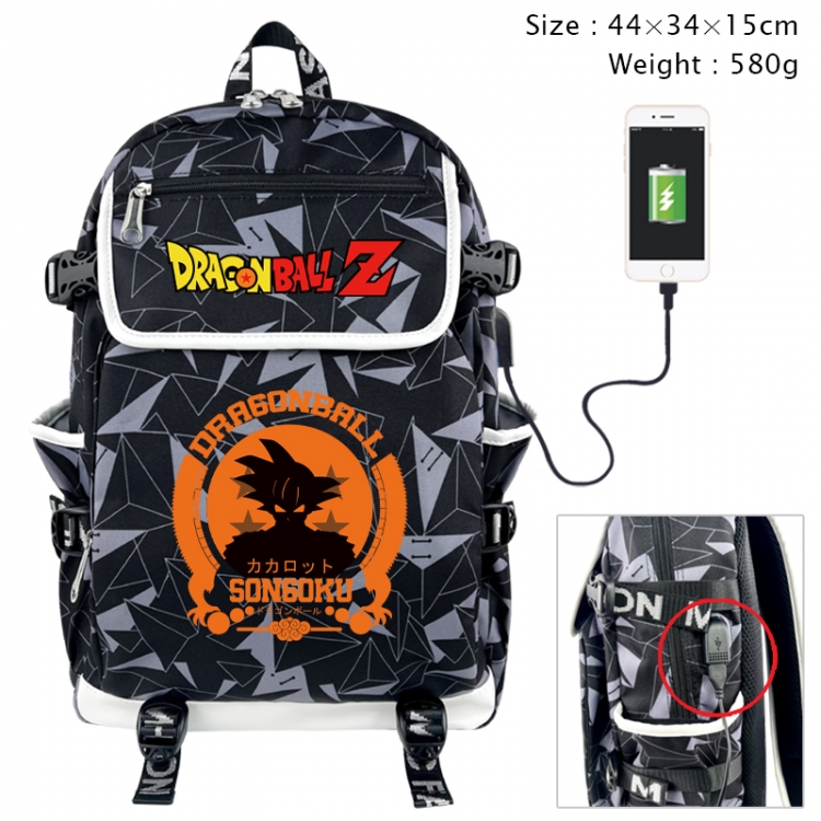 DRAGON BALL Anime gray dual data cable backpack and backpack 44X34X15cm 580g