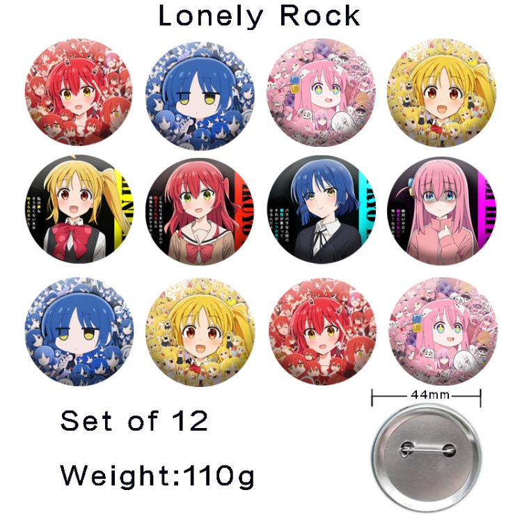 BOCCHI THE ROCK!  Anime tinplate laser iron badge badge badge 44mm  a set of 12