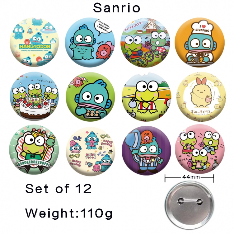 sanrio Anime tinplate laser iron badge badge badge 44mm a set of 12