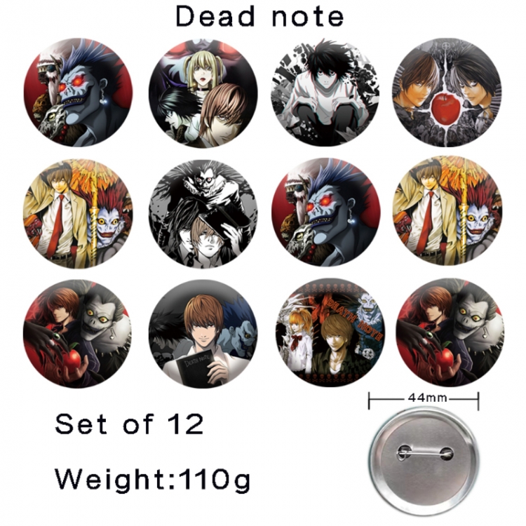 Death note Anime tinplate laser iron badge badge badge 44mm  a set of 12
