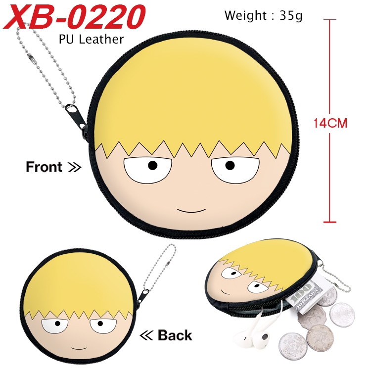 Mob Psycho 100 Anime PU leather material circular zipper zero wallet 14cm XB-0220