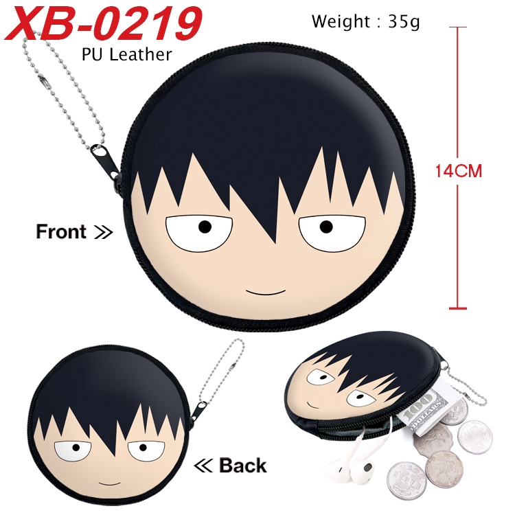 Mob Psycho 100 Anime PU leather material circular zipper zero wallet 14cm XB-0219