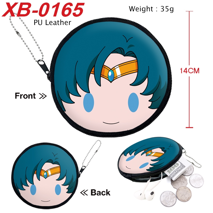 sailormoon Anime PU leather material circular zipper zero wallet 14cm XB-0165
