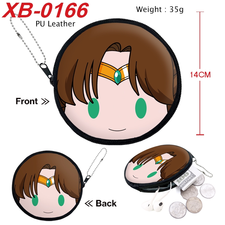 sailormoon Anime PU leather material circular zipper zero wallet 14cm  XB-0166