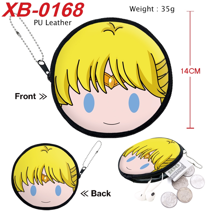 sailormoon Anime PU leather material circular zipper zero wallet 14cm XB-0168