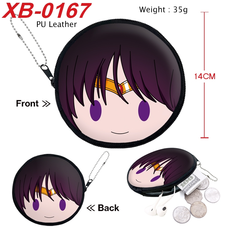 sailormoon Anime PU leather material circular zipper zero wallet 14cm XB-0167