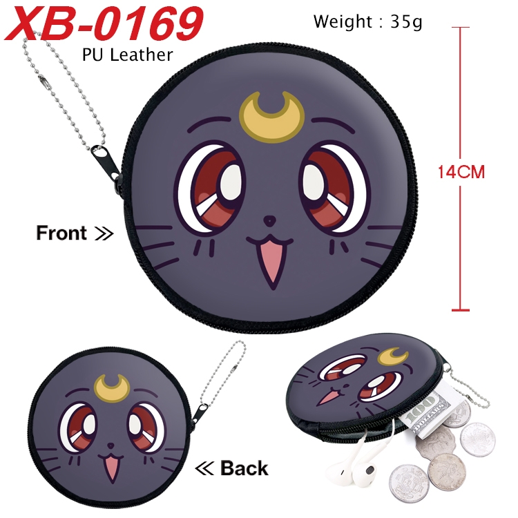 sailormoon Anime PU leather material circular zipper zero wallet 14cm XB-0169