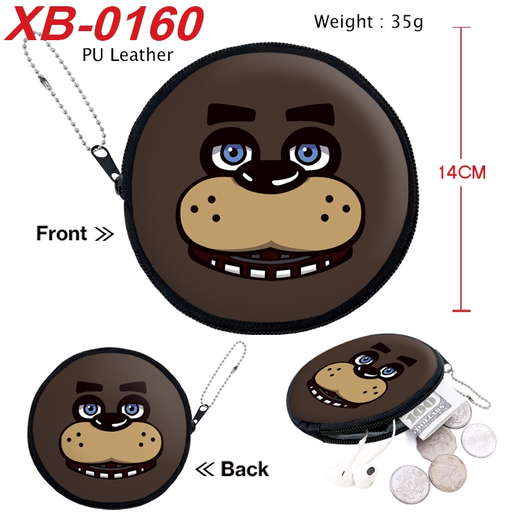 Five Nights at Freddys Anime PU leather material circular zipper zero wallet 14cm  XB-0160