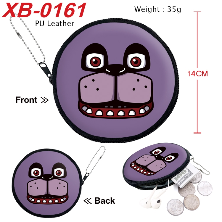 Five Nights at Freddys Anime PU leather material circular zipper zero wallet 14cm  XB-0161