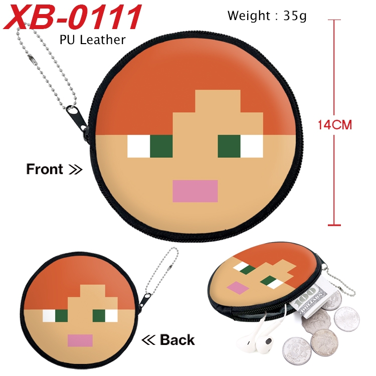 Minecraft Anime PU leather material circular zipper zero wallet 14cm  XB-0111