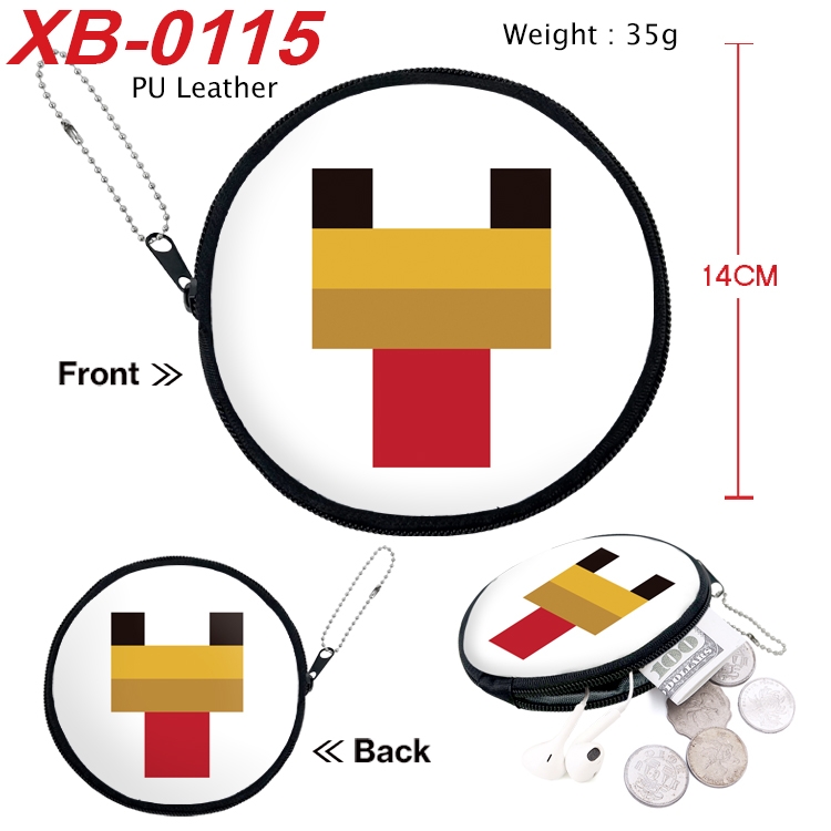 Minecraft Anime PU leather material circular zipper zero wallet 14cm  XB-0115