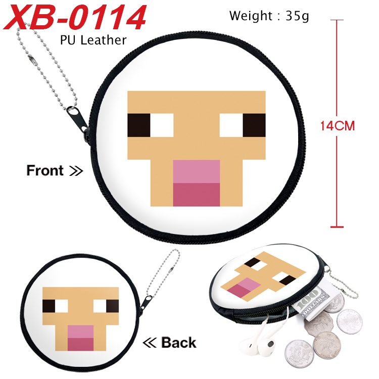 Minecraft Anime PU leather material circular zipper zero wallet 14cm  XB-0114