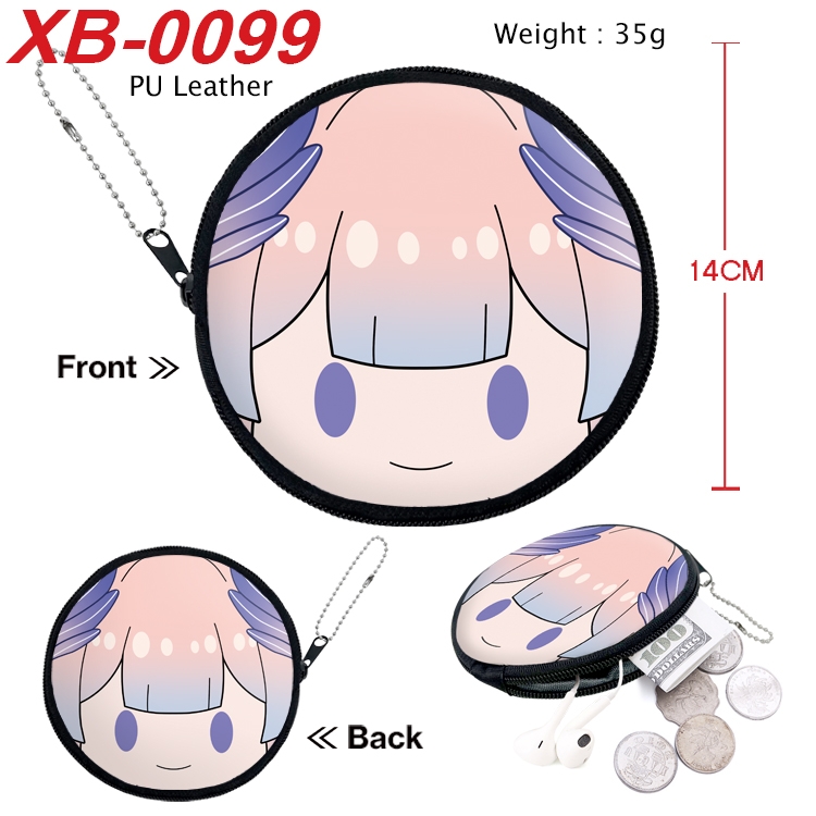 Genshin Impact Anime PU leather material circular zipper zero wallet 14cm XB-0099