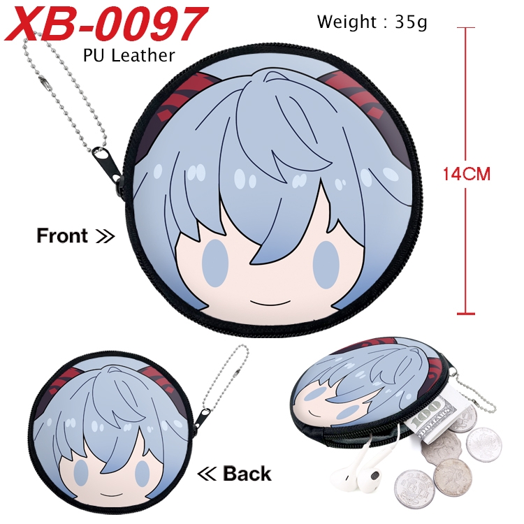 Genshin Impact Anime PU leather material circular zipper zero wallet 14cm XB-0097