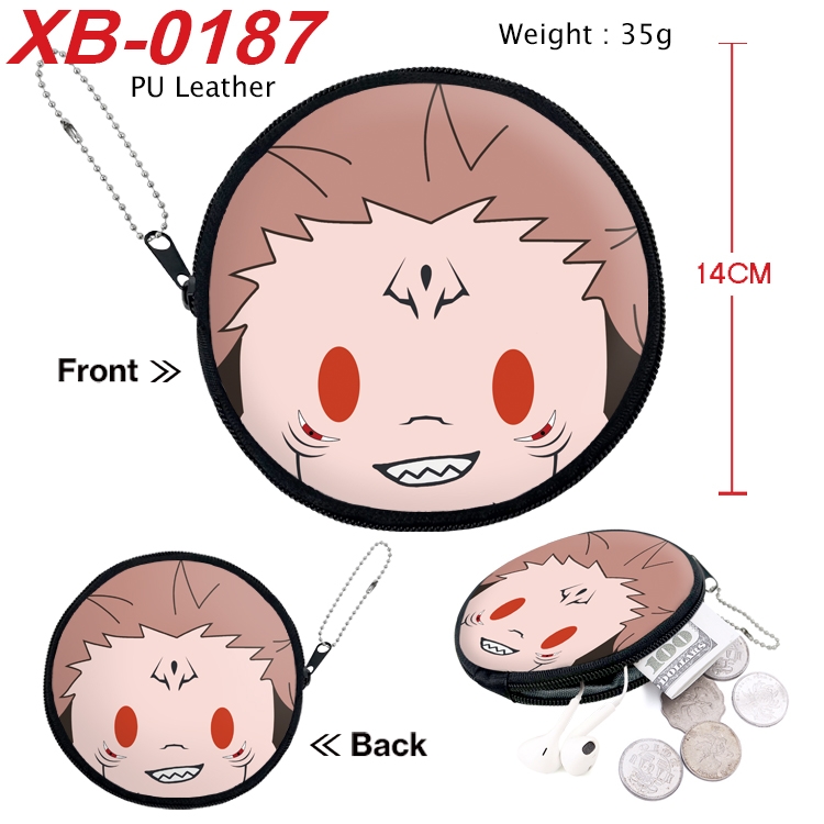 Jujutsu Kaisen  Anime PU leather material circular zipper zero wallet 14cm XB-0187
