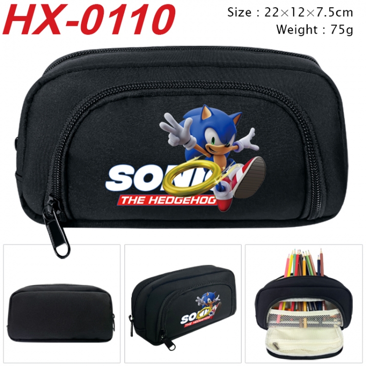 Sonic The Hedgehog Anime 3D pen bag with partition stationery box 20x10x7.5cm 75g HX-0110