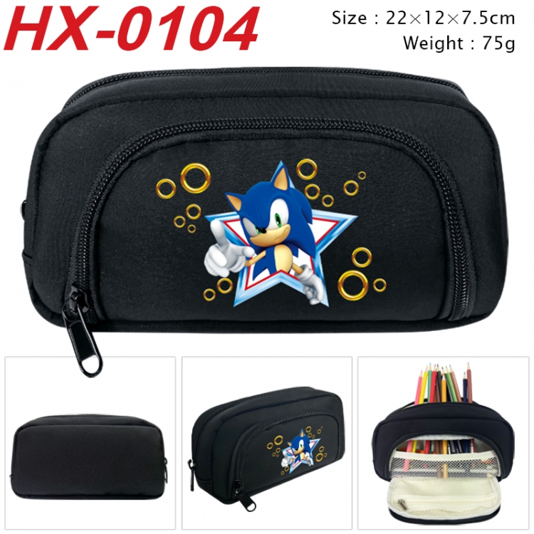 Sonic The Hedgehog Anime 3D pen bag with partition stationery box 20x10x7.5cm 75g  HX-0104