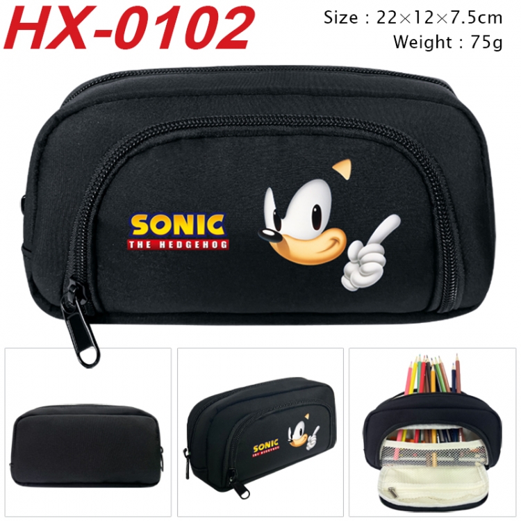 Sonic The Hedgehog Anime 3D pen bag with partition stationery box 20x10x7.5cm 75g HX-0102