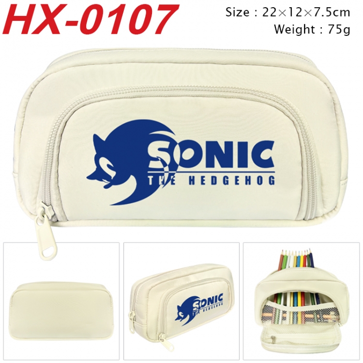 Sonic The Hedgehog Anime 3D pen bag with partition stationery box 20x10x7.5cm 75g  HX-0107