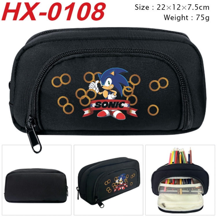 Sonic The Hedgehog Anime 3D pen bag with partition stationery box 20x10x7.5cm 75g  HX-0108