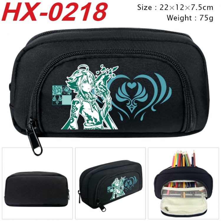 Genshin Impact Anime 3D pen bag with partition stationery box 20x10x7.5cm 75g HX-0218