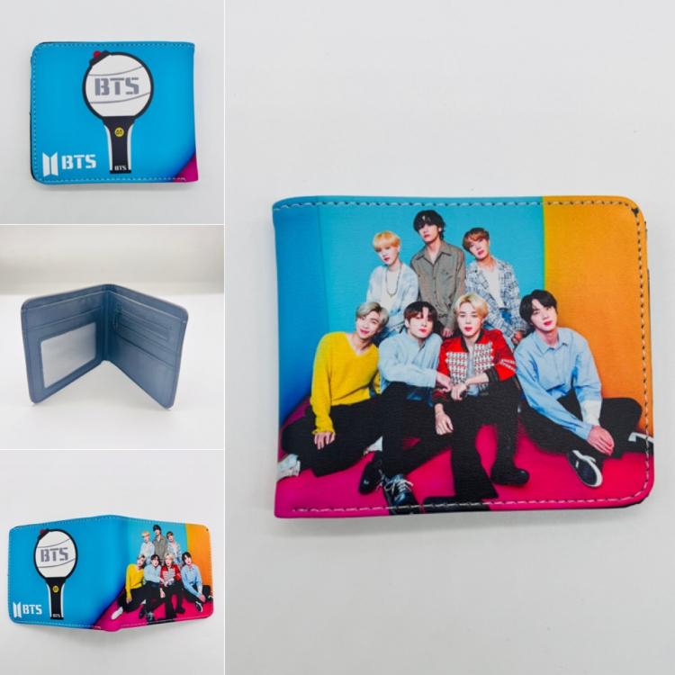 BTS Full color Two fold short card case wallet 11X9.5CM