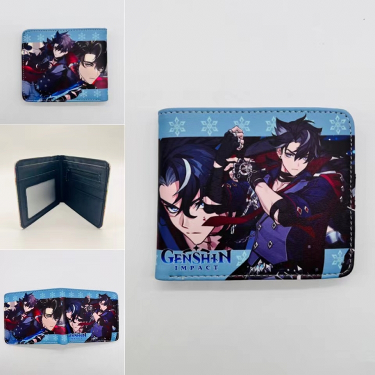 Genshin Impact Full color Two fold short card case wallet 11X9.5CM