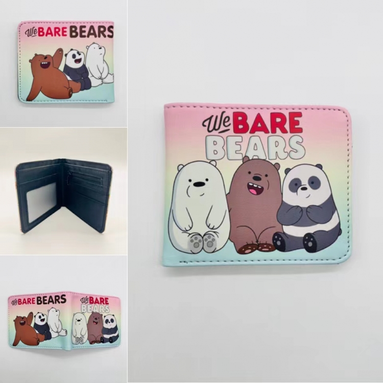 We Bare Bears Full color Two fold short card case wallet 11X9.5CM