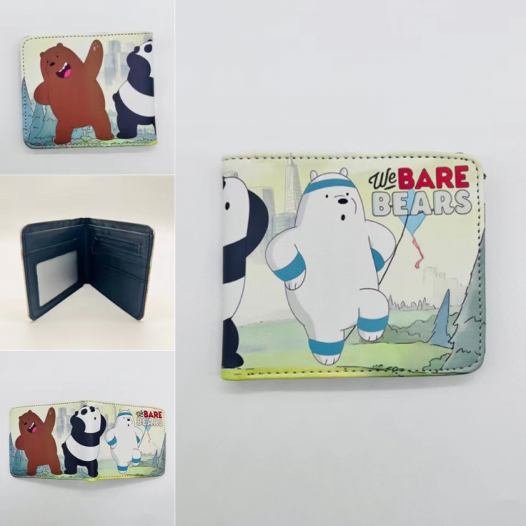 We Bare Bears Full color Two fold short card case wallet 11X9.5CM