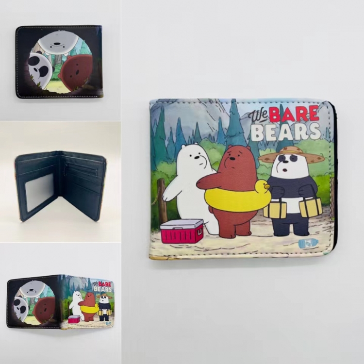 We Bare Bears Full color Two fold short card case wallet 11X9.5CM