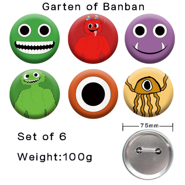 Garten of Banban Anime tinplate laser iron badge badge badge 75mm  a set of 6