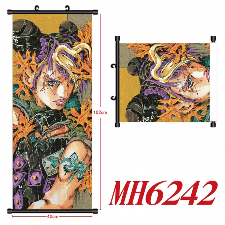 JoJos Bizarre Adventure Anime black Plastic rod Cloth painting Wall Scroll 40X102CM  MH6242