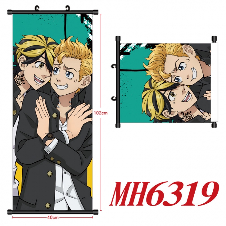 Tokyo Revengers Anime black Plastic rod Cloth painting Wall Scroll 40X102CM MH6319