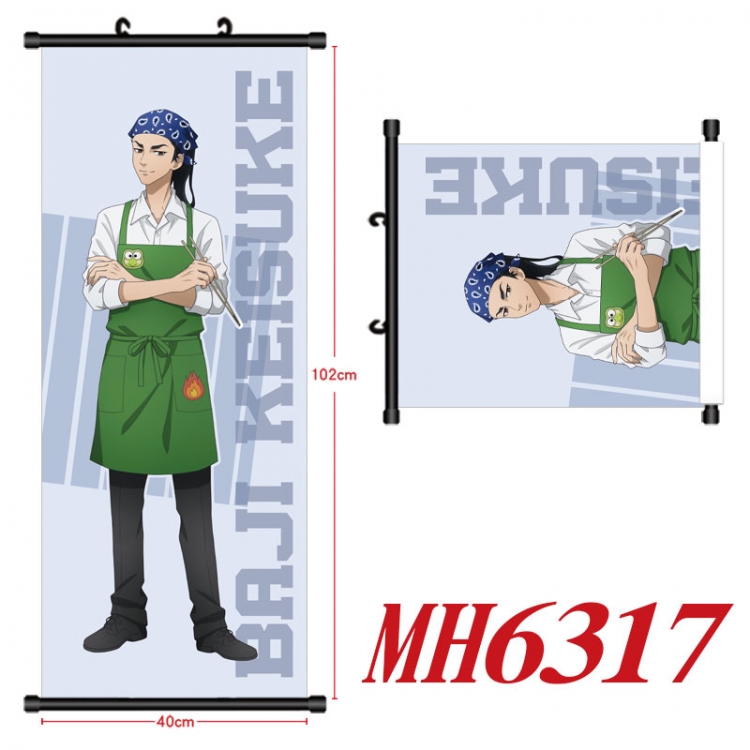 Tokyo Revengers Anime black Plastic rod Cloth painting Wall Scroll 40X102CM MH6317
