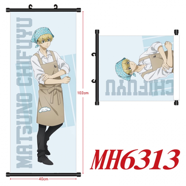 Tokyo Revengers Anime black Plastic rod Cloth painting Wall Scroll 40X102CM MH6313
