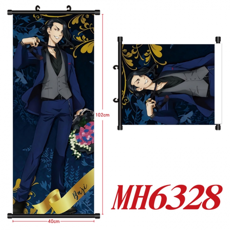 Tokyo Revengers Anime black Plastic rod Cloth painting Wall Scroll 40X102CM MH6328