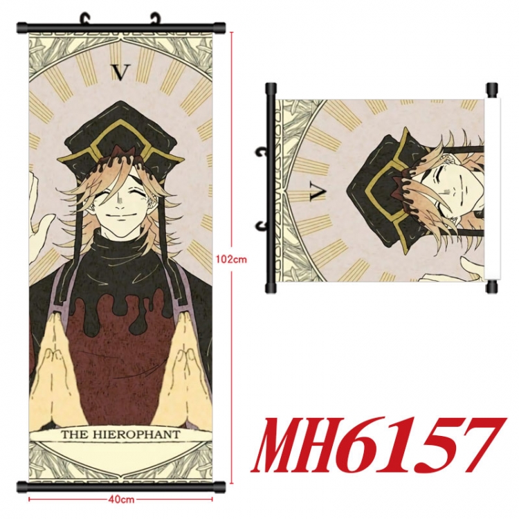 Demon Slayer Kimets Anime black Plastic rod Cloth painting Wall Scroll 40X102CM MH6157