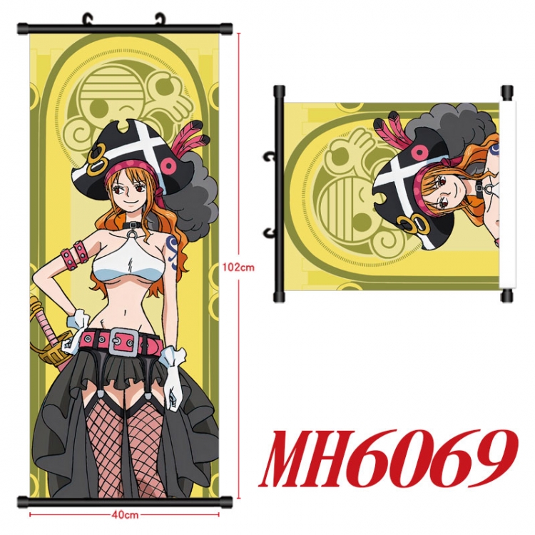 One Piece Anime black Plastic rod Cloth painting Wall Scroll 40X102CM MH6069