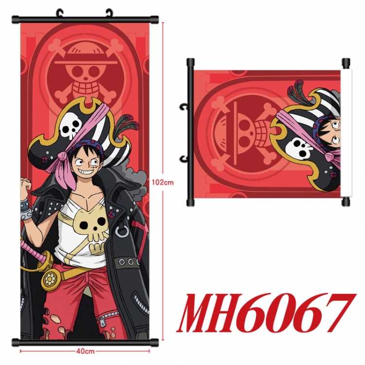 One Piece Anime black Plastic rod Cloth painting Wall Scroll 40X102CM  MH6067