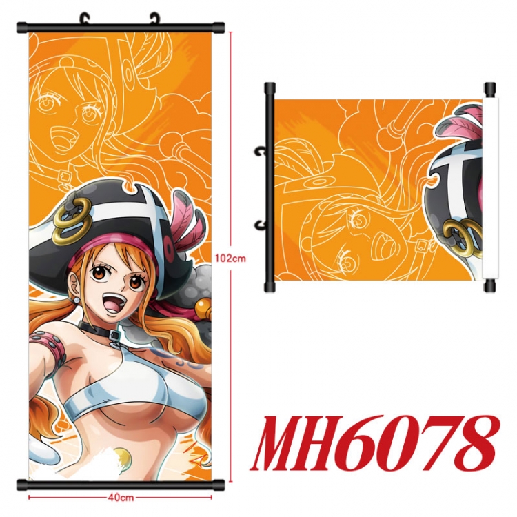 One Piece Anime black Plastic rod Cloth painting Wall Scroll 40X102CM MH6078