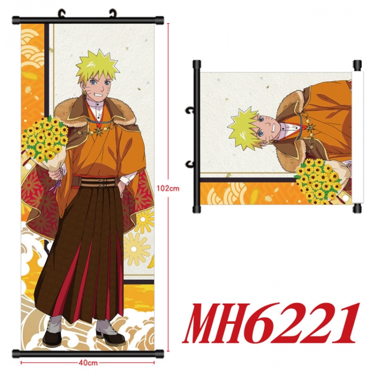 Naruto Anime black Plastic rod Cloth painting Wall Scroll 40X102CM MH6221