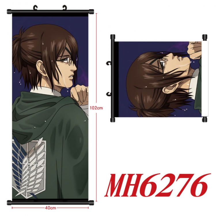Shingeki no Kyojin Anime black Plastic rod Cloth painting Wall Scroll 40X102CM  MH6276