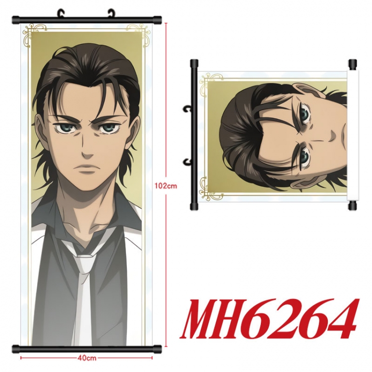 Shingeki no Kyojin Anime black Plastic rod Cloth painting Wall Scroll 40X102CM  MH6264