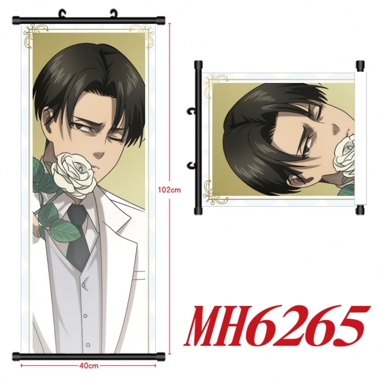 Shingeki no Kyojin Anime black Plastic rod Cloth painting Wall Scroll 40X102CM MH6265