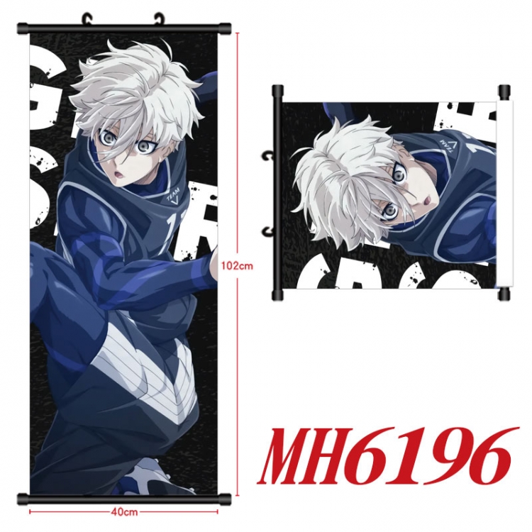 BLUE LOCK Anime black Plastic rod Cloth painting Wall Scroll 40X102CM  MH6196