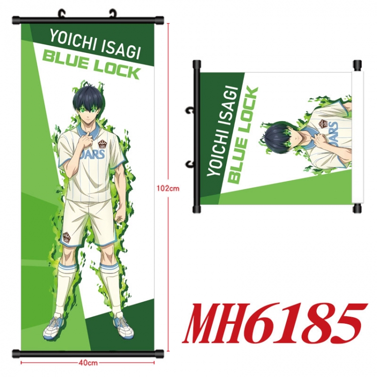 BLUE LOCK Anime black Plastic rod Cloth painting Wall Scroll 40X102CM MH6185