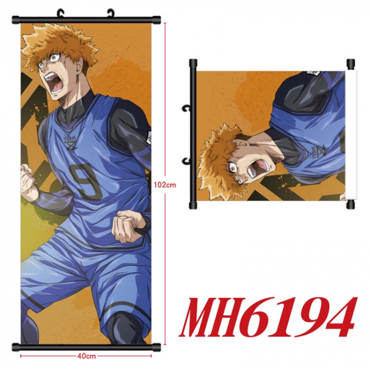 BLUE LOCK Anime black Plastic rod Cloth painting Wall Scroll 40X102CM MH6194 MH6194