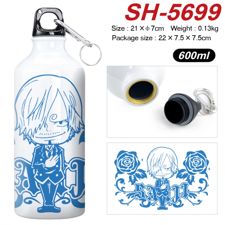 One Piece Anime print sports kettle aluminum kettle water cup 21x7cm SH-5699